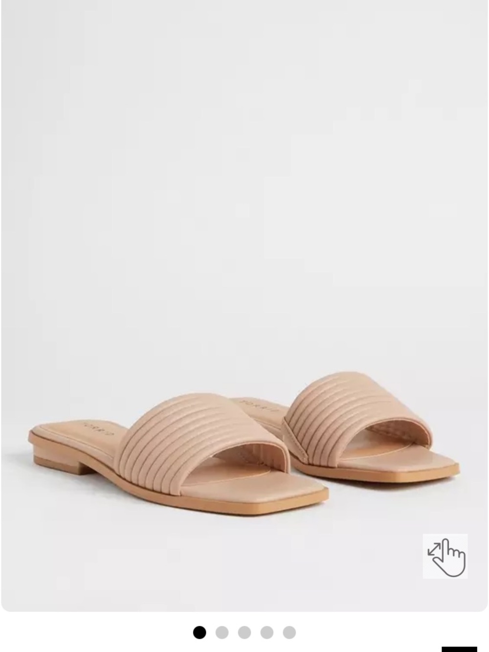 Women’s Nude Quilted Slide Sandals (Torrid Tubular Banded Slide WW)